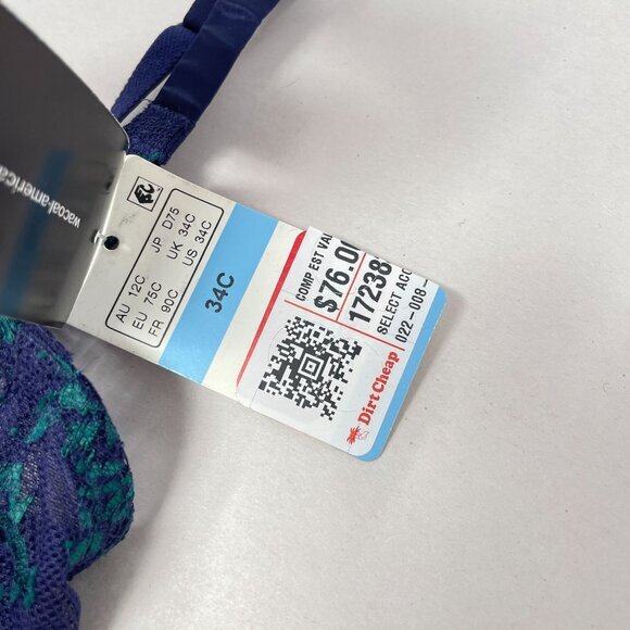 Wacoal Center Stage Underwire Bra Size 34C Blue Lace 855323 - Picture 6 of 10